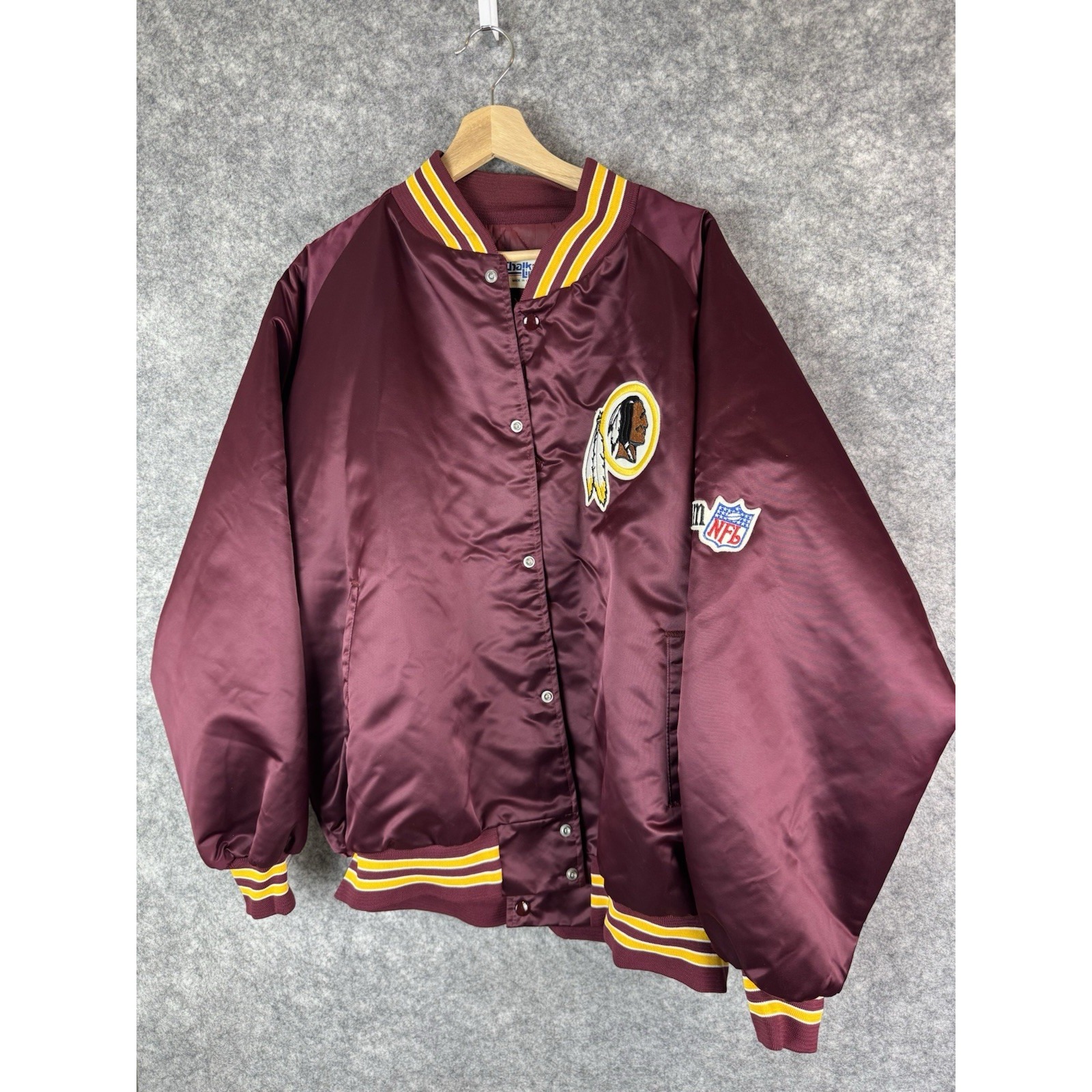 Vintage Washington Redskins Jacket Mens 3XL Chalkline NFL Satin Bomber 90s 80s