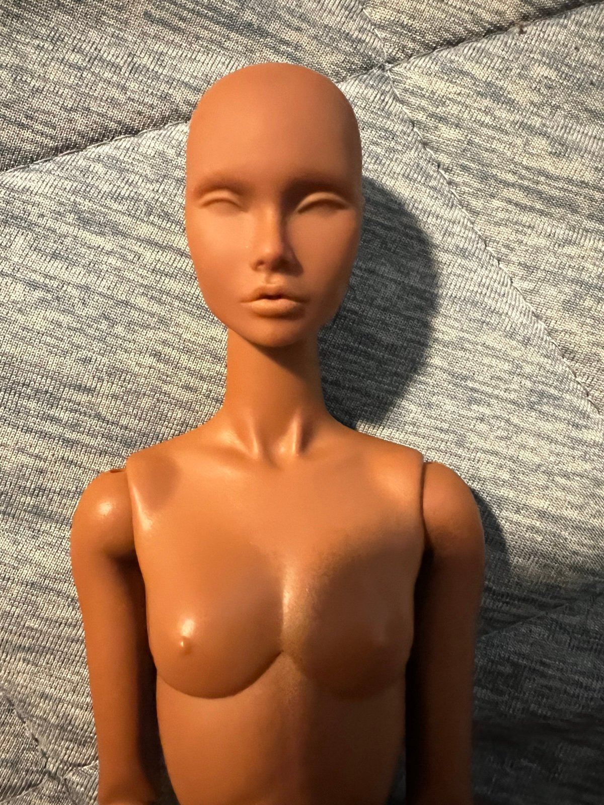 Nude Blank Poppy Parker Head on Nuface Body FR Black