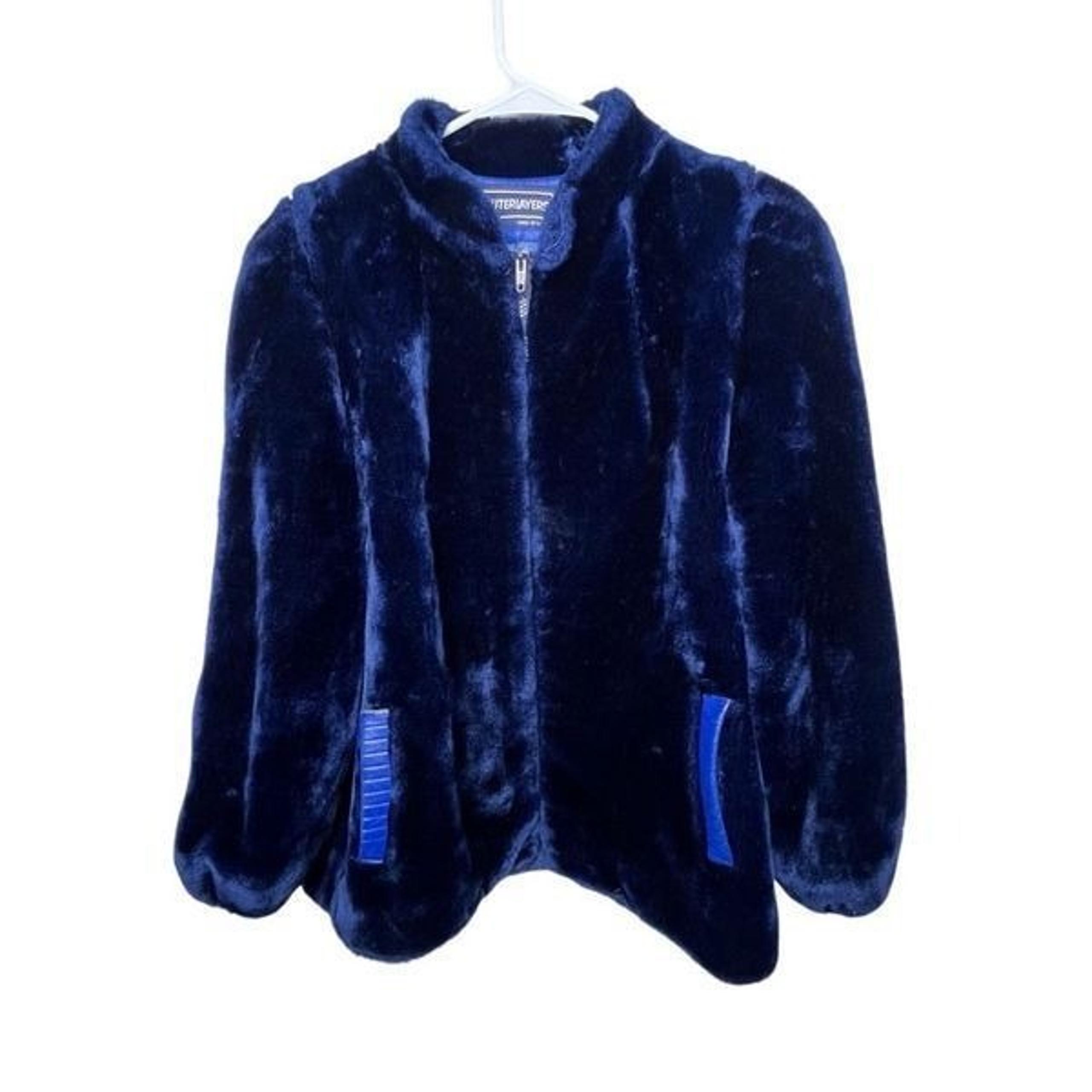 American Vintage 70s Blue Faux Fur Cookie Monster Jacket Coat