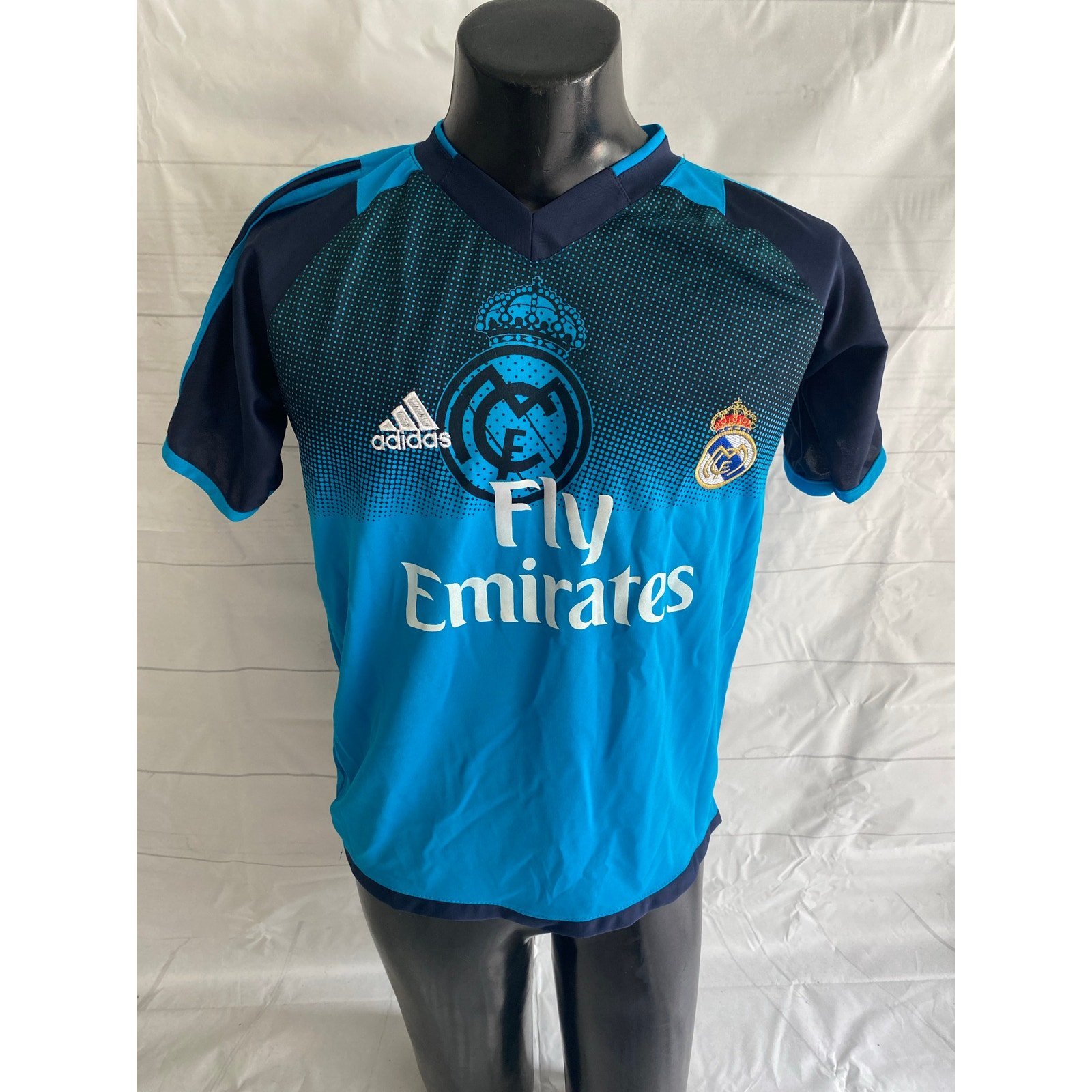 Real Madrid Ronaldo #7 Adidas ClimaCool Blue Jersey Fly Emirates Men’s Medium