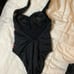 Vintage Floral Embroidered Swimsuit small