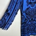 Hale Bob Royal Blue Black Beaded Velvet Silk Long Sleeve Mini Dress size XS