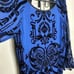 Hale Bob Royal Blue Black Beaded Velvet Silk Long Sleeve Mini Dress size XS