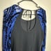 Hale Bob Royal Blue Black Beaded Velvet Silk Long Sleeve Mini Dress size XS