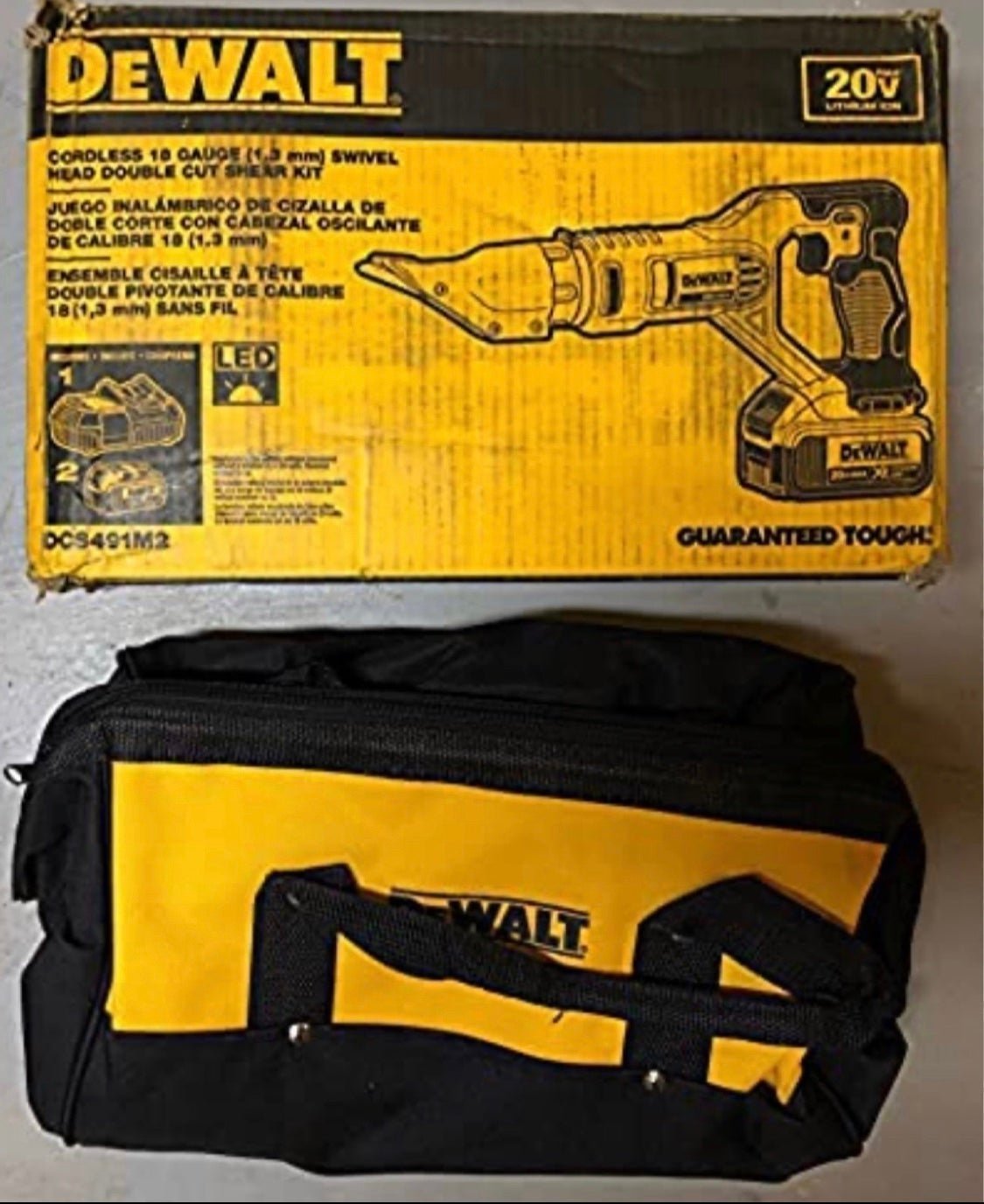 DEWALT 20V MAX Metal Shear Kit, Swivel Head, 18GA DCS491M2 Brand New