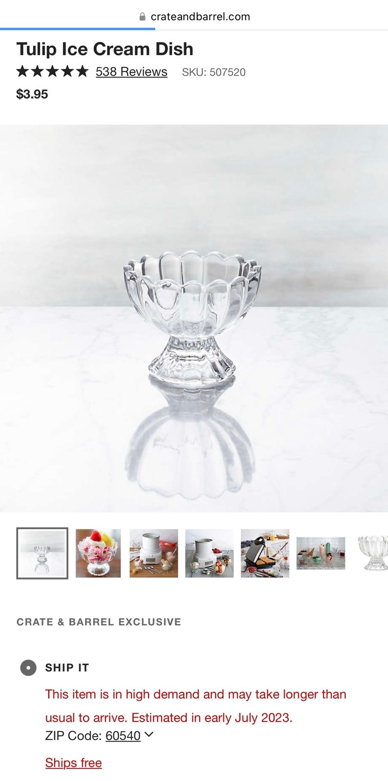 Tulip Ice Cream Dish