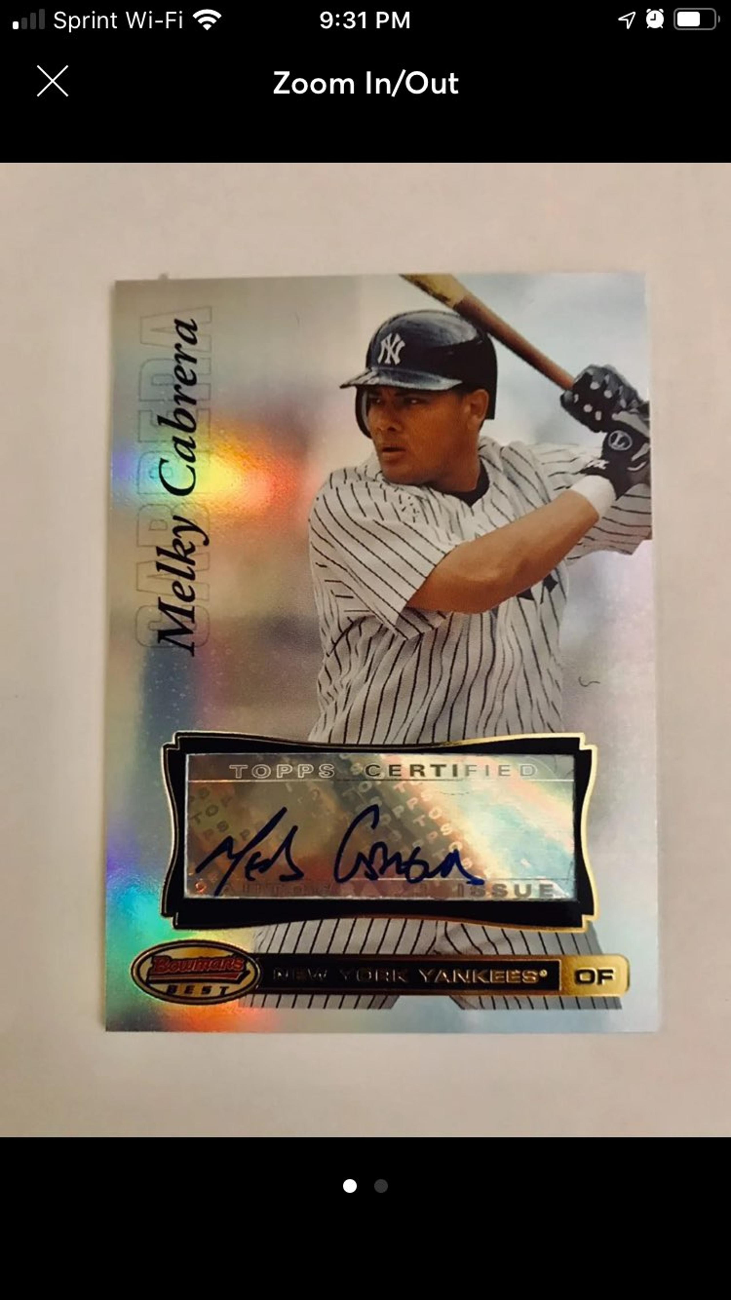 Melky Cabrera Autograph NY Yankees