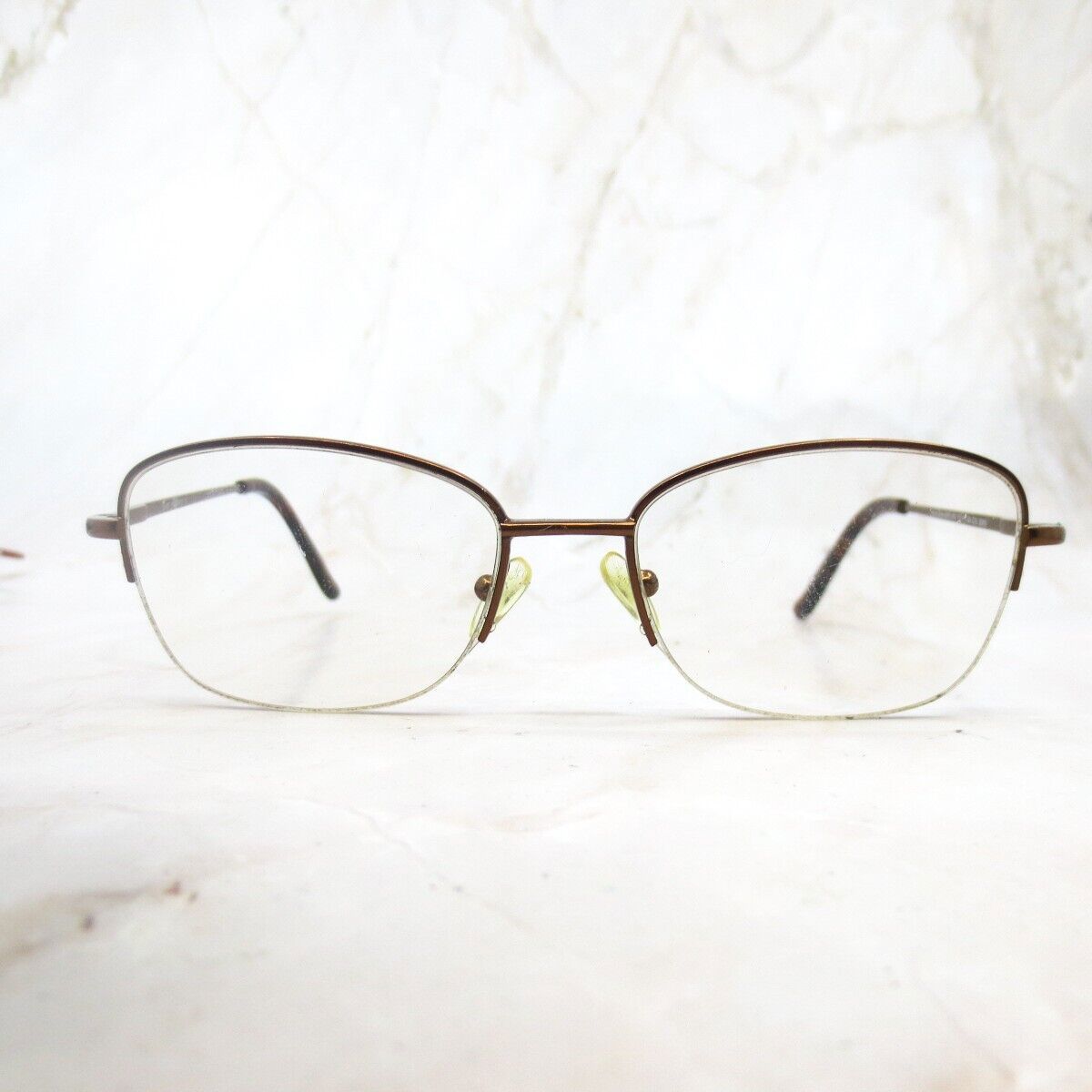 Saki Handmade Eyeglasses Frame Mod-4019 Women's Brown Metal Half Rim 52-17-140