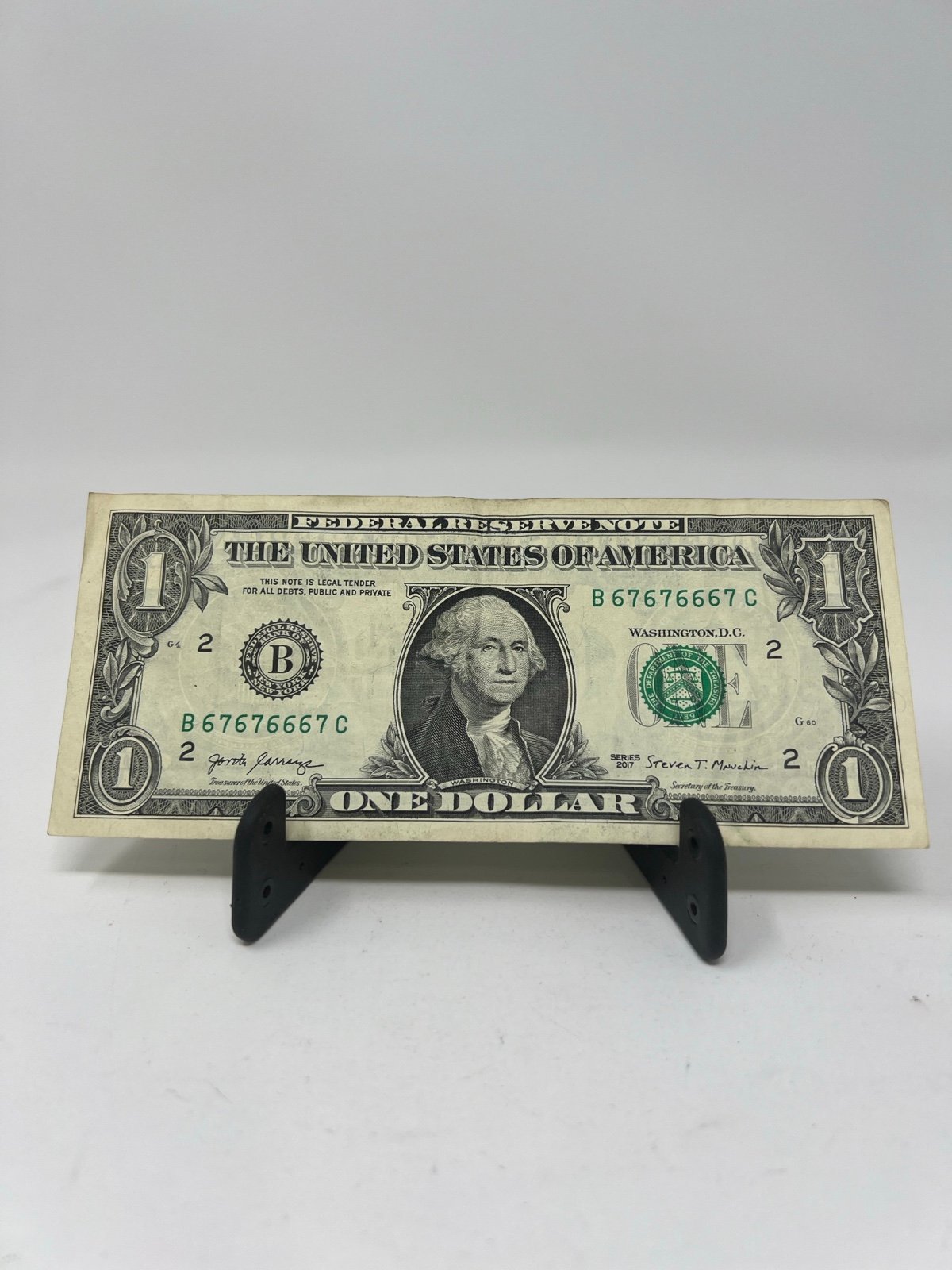 Binary 6s 7s Fancy Serial Number One Dollar Bill B67676667C Mini Super Repeater