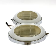 Vintage Light Fixture Glass Mid Century Ceiling Lights Lamp Set Of 2.