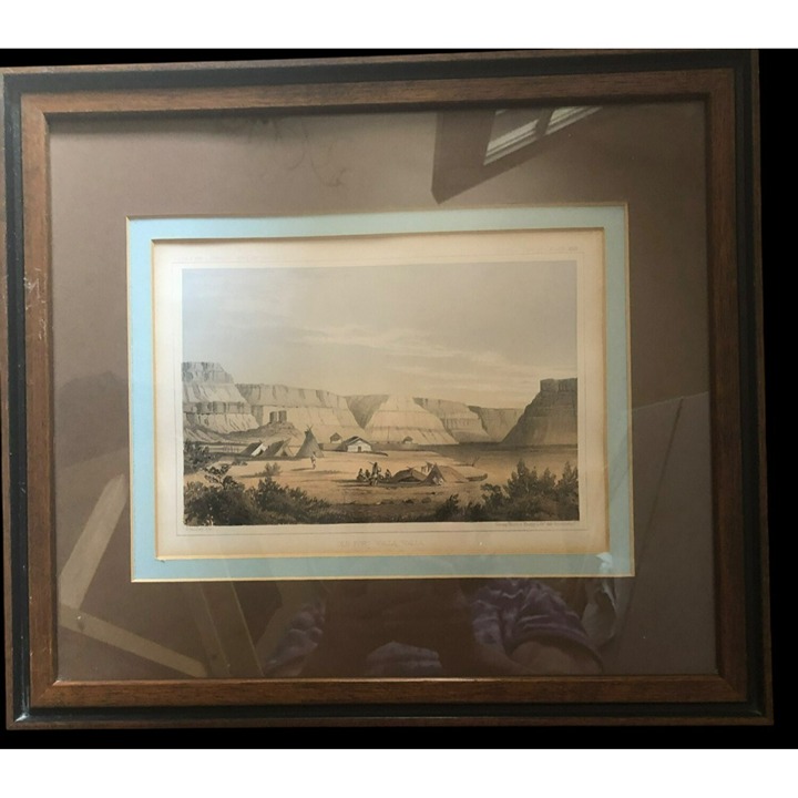 Old Fort Walla Walla Stanley Del Hand-tinted Lithograph R.R. Survey 1855-1861