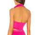 Lovers + Friends Halter Crop Top Barbie Pink XL French Terry Tuxedo Miley NEW
