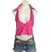 Lovers + Friends Halter Crop Top Barbie Pink XL French Terry Tuxedo Miley NEW