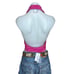 Lovers + Friends Halter Crop Top Barbie Pink XL French Terry Tuxedo Miley NEW