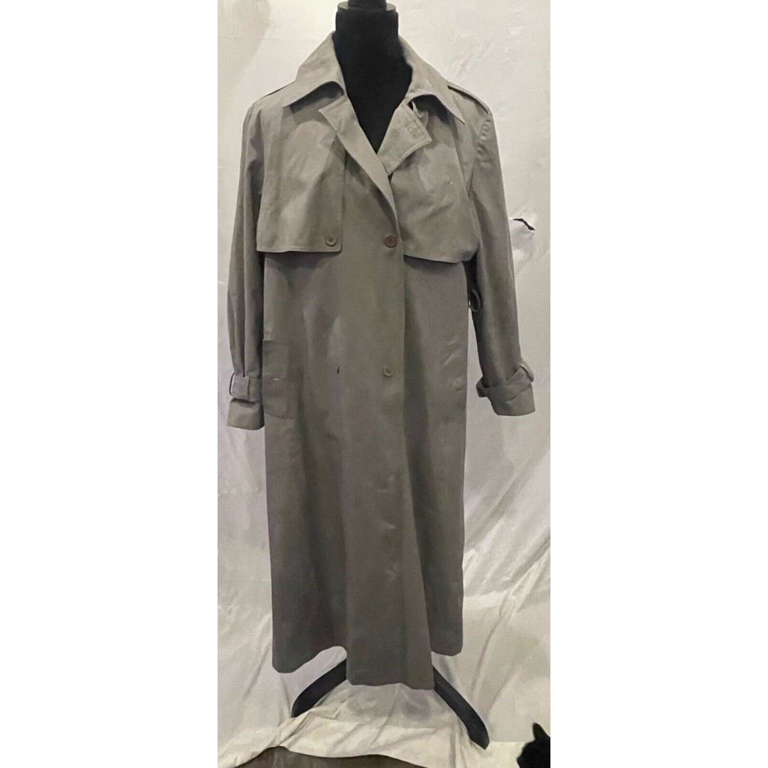 Mens Vintage Gray Trenchcoat Poland Removable wool liner Classic Peacoat 16