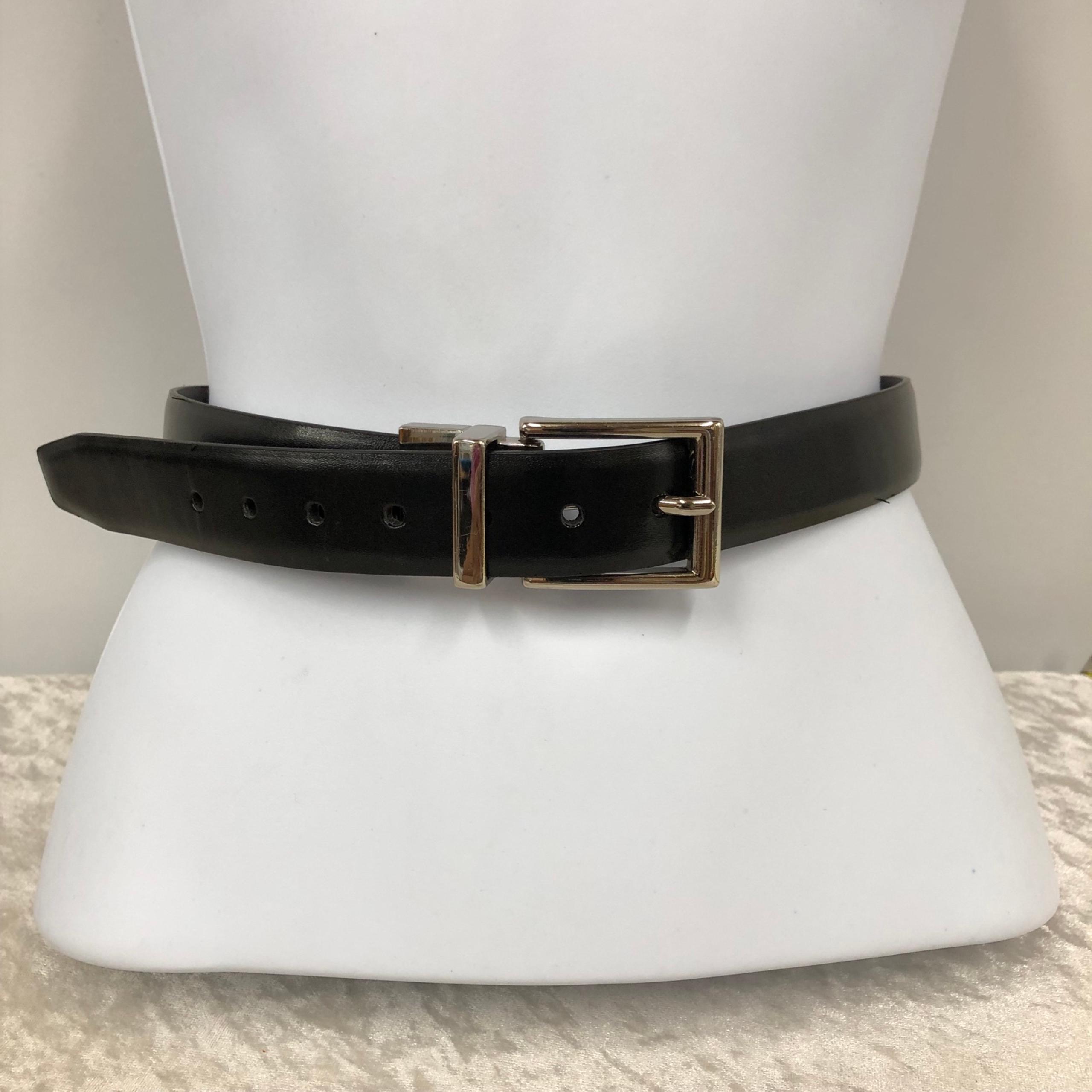 Chaps unisex black belt medium size 26-28 synthetic leather