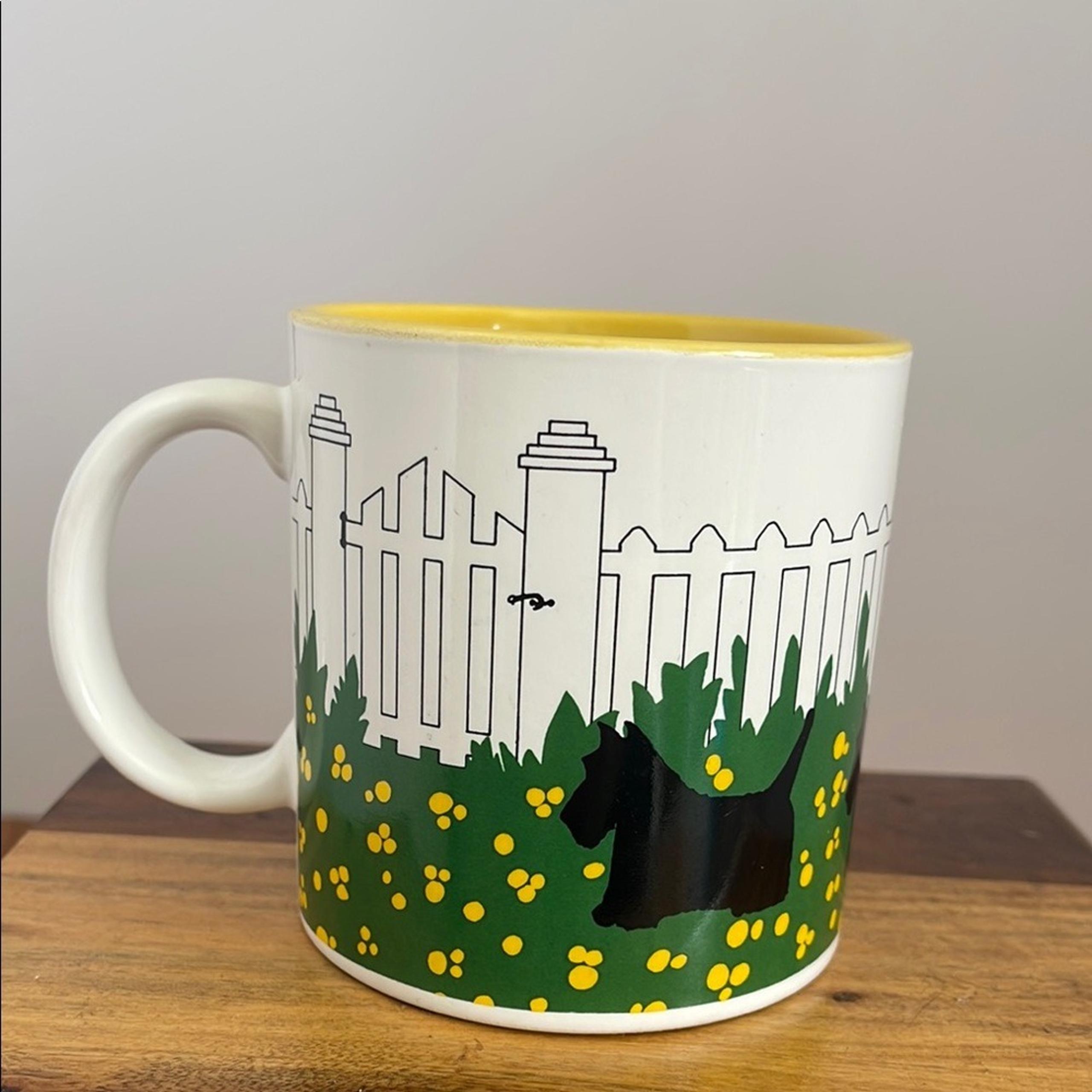 Department 56 - Scottie Cafe - Ceramic Coffee Cup Mug Picket Fence Scottie Dogs