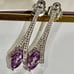 Beautiful 1.24 Carat Genuine Amethyst and White Topaz 925 Sterling Silver
