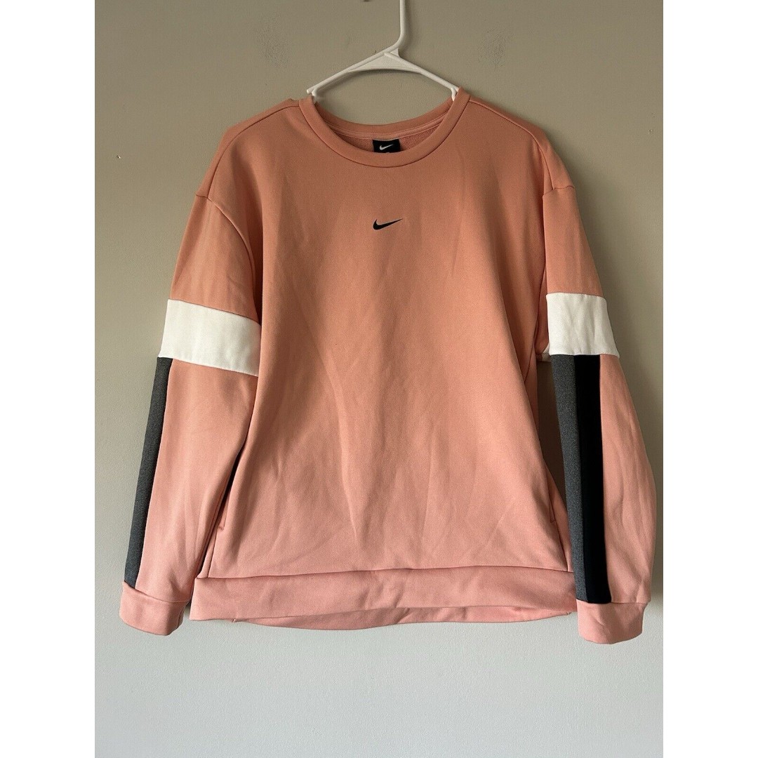 Nike Pink Color Block Crewneck Sweatshirt Size Small Oversized Athleisure Comfy