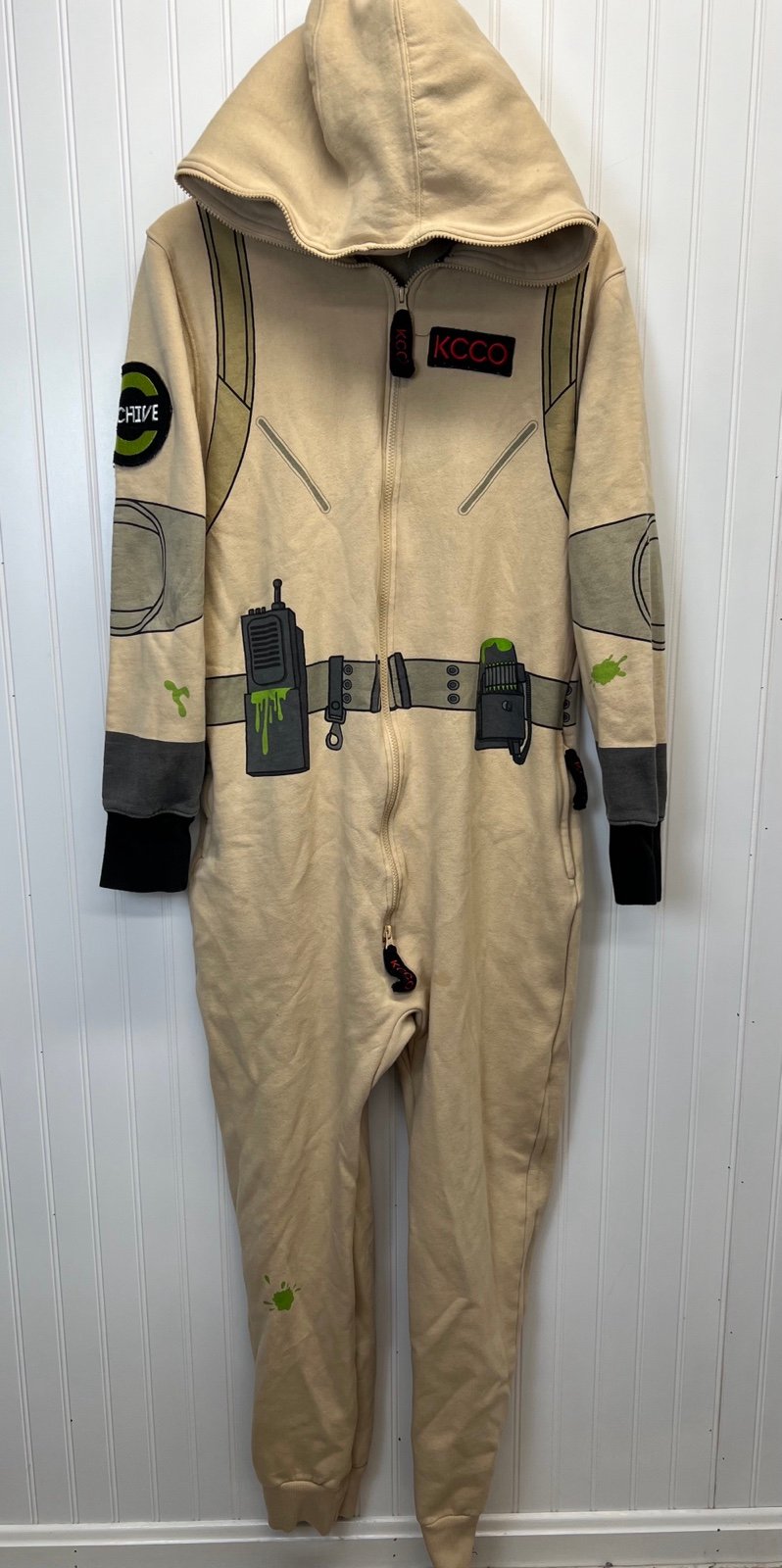 Tipsy Elves The Chive Ghostbusters Sweatsuit One Piece Zip Up Bodysuit Sz L