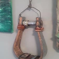 Saddle stirrup wall decor