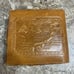 Vintage Japanese leather wallet with an embossed map of Japan on one side Dragon