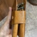 Vintage Japanese leather wallet with an embossed map of Japan on one side Dragon
