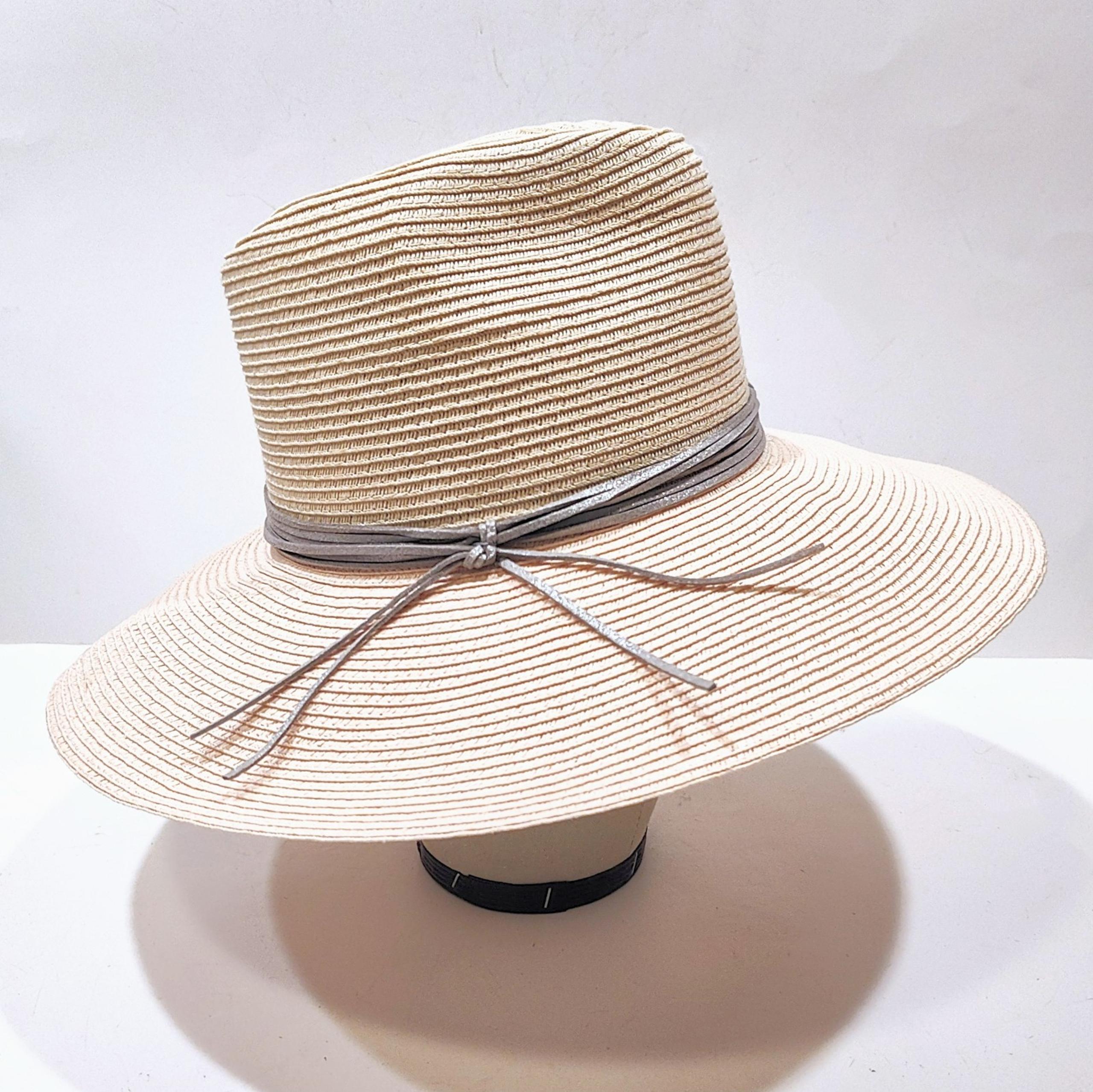 San Diego Hat Co 2-Tone Safari Hat Women's One Size Metallic Band Natural/Pink
