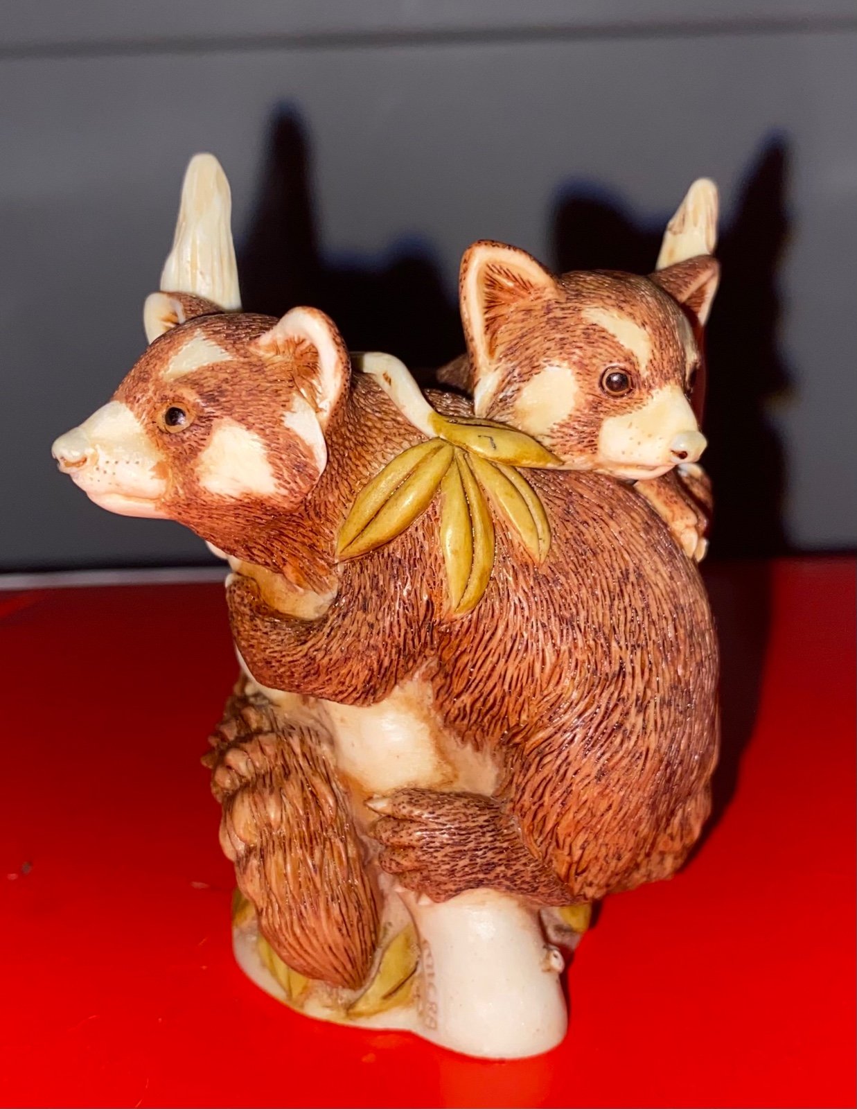 Harmony Kingdom Pas de Deux Red Pandas UK Made Marble Resin Box Figurine