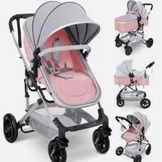 Baby Stroller, Foldable Baby Stroller Reversible Bassinet, Travel Stroller for N
