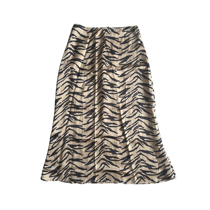 REFORMATION Animal Print Silk Midi Skirt Size 4