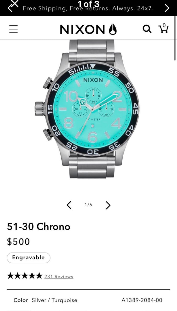 MENS NIXON 51-30 CHRONO WATCH