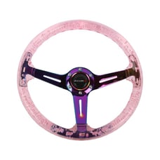 NEW NISMO Universal 6-Hole 350mm Deep Dish Pink Crystal Bubble Steering Wheel
