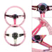 NEW NISMO Universal 6-Hole 350mm Deep Dish Pink Crystal Bubble Steering Wheel