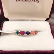 Genuine Gemstones Ring .925 Silver