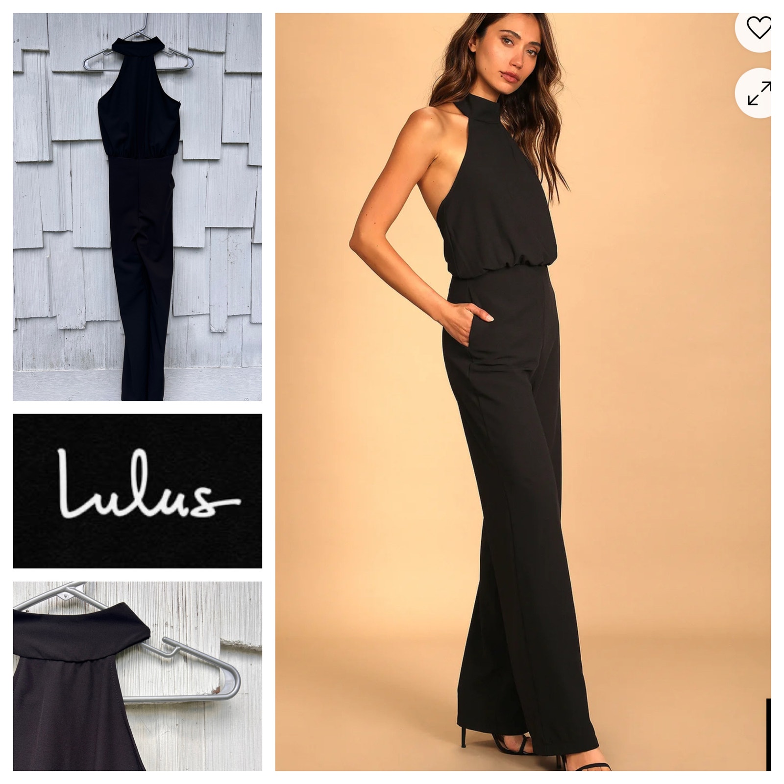 Lulus Moment for Life Black Halter Jumpsuit XS