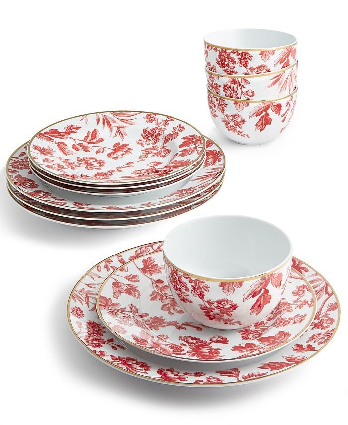 MARTHA STEWART COLLECTION Floral 12-Pc. Dinnerware Set