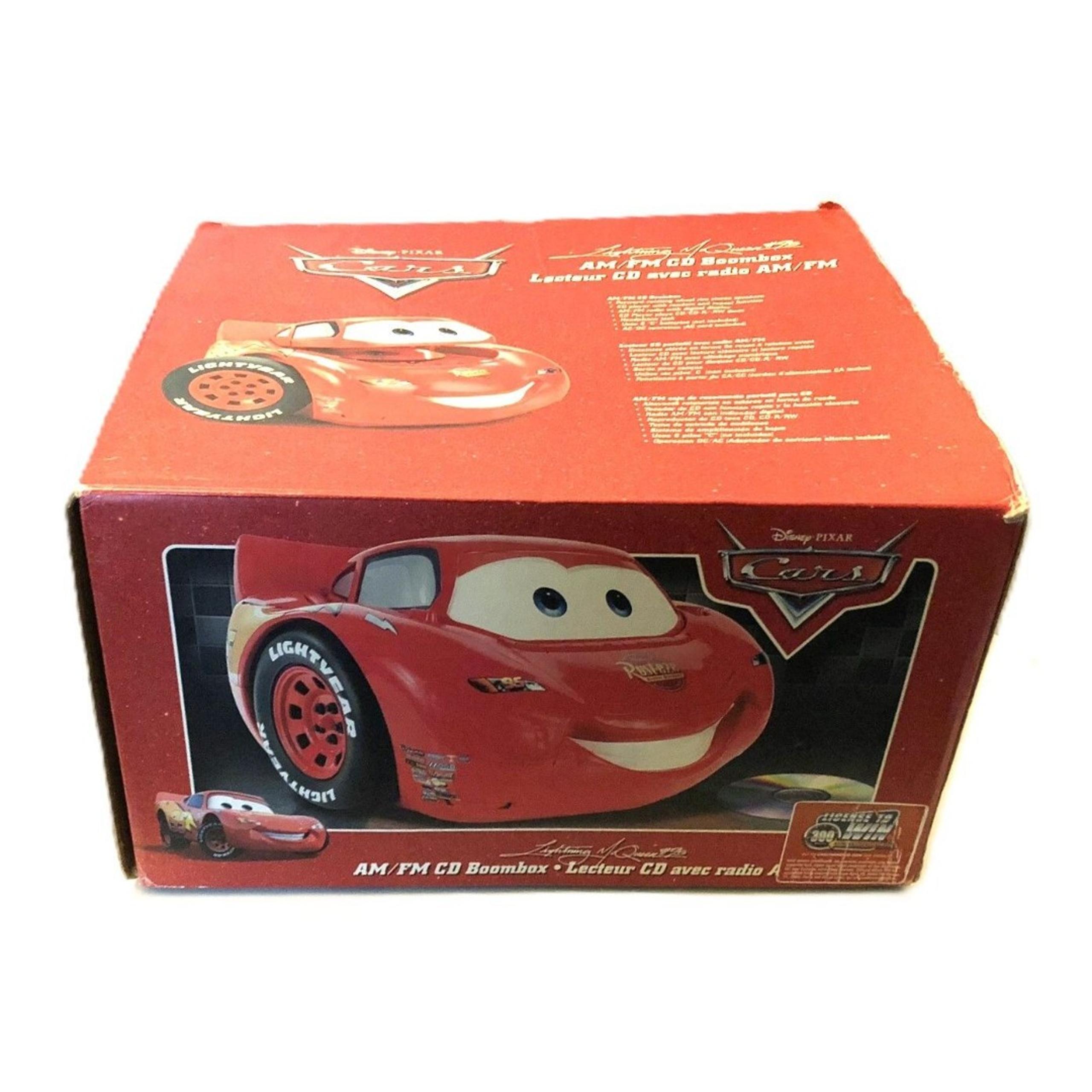 Disney Pixar Cars Lightning McQueen CD Player Boombox Radio 2006 with Box