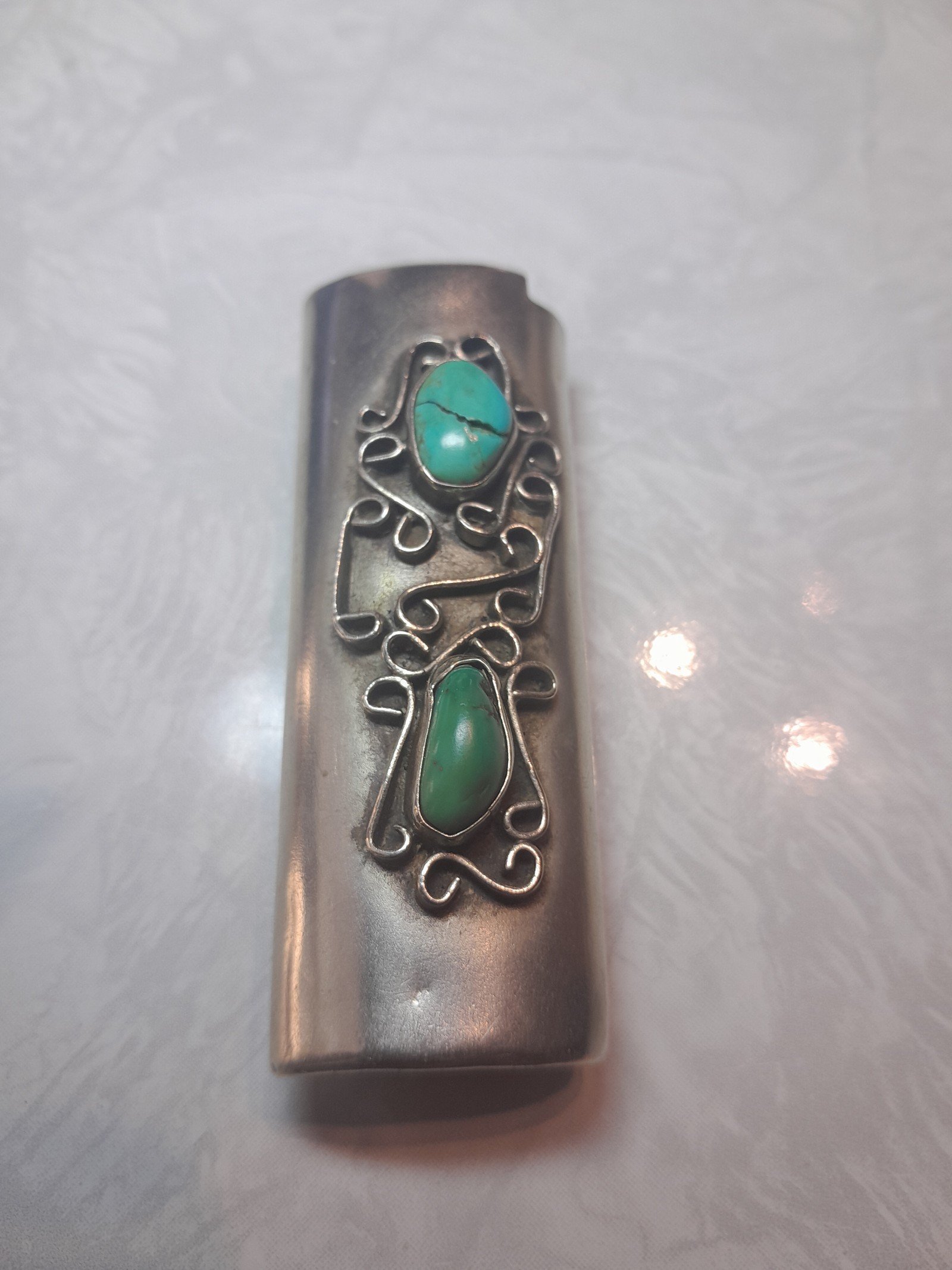 Vintage Navajo Sterling Silver Lighter Case