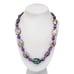 Vintage Donna Dressler Sterling Silver 925 Abalone and Purple Pearl Necklace 18