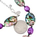 Vintage Donna Dressler Sterling Silver 925 Abalone and Purple Pearl Necklace 18
