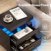 LED Nightstand w/2 Storage Drawers Adjustable Light Mode Remote Control