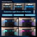 LED Nightstand w/2 Storage Drawers Adjustable Light Mode Remote Control