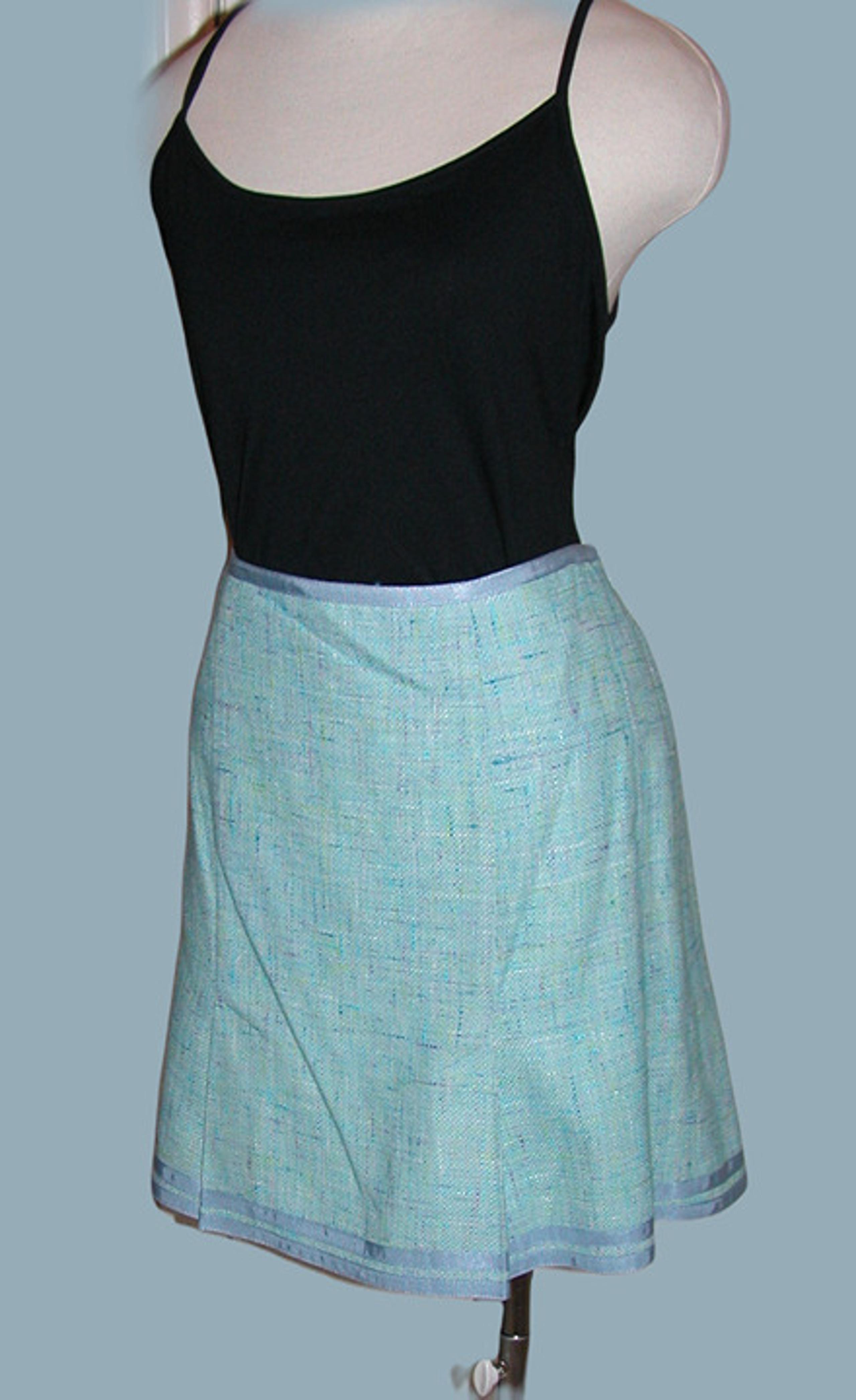 Nanette Lepore winter mini blue/green  tweed swing skirt size 10 NWT $298 retail