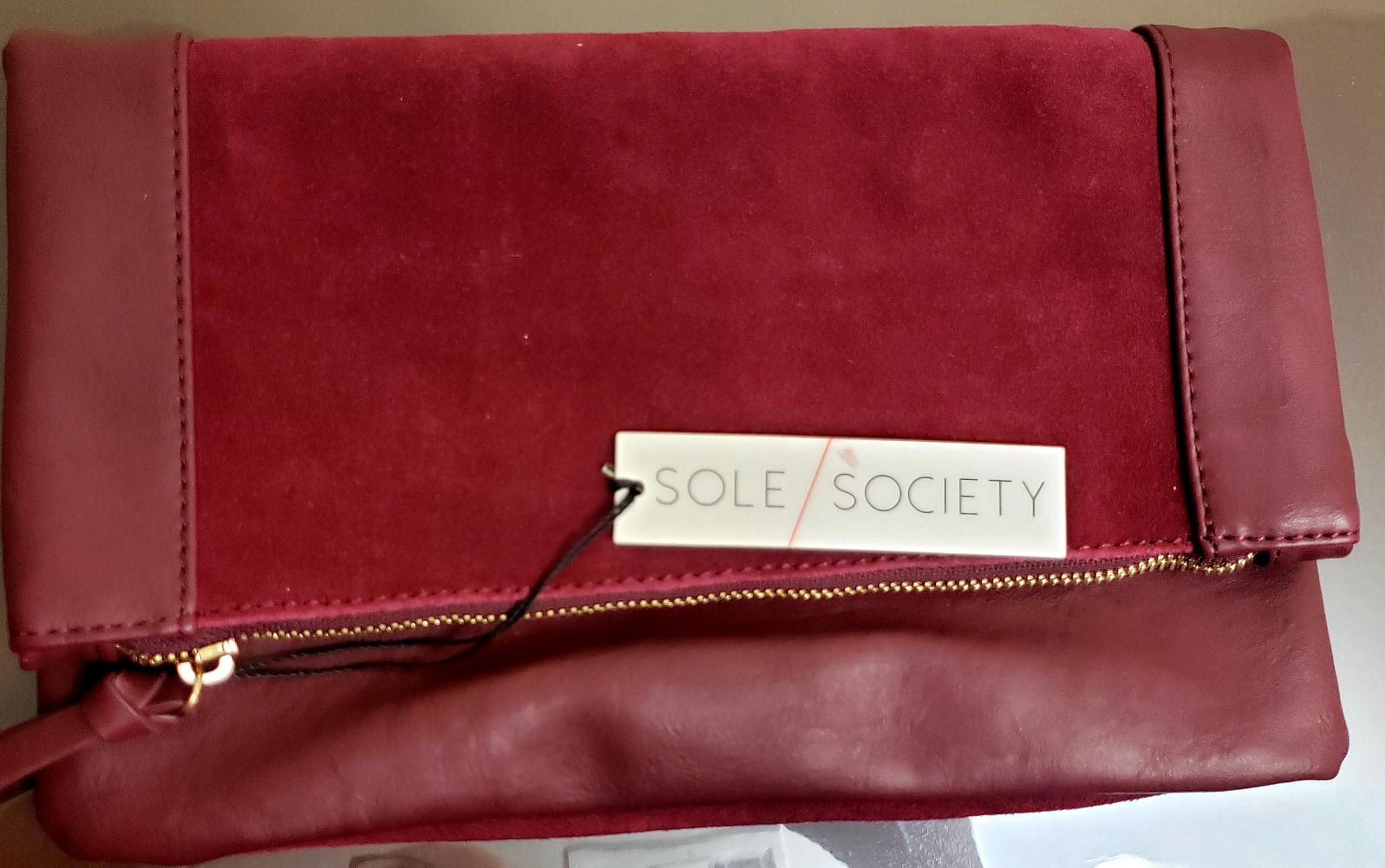 Sole Society new Burgundy suade bag