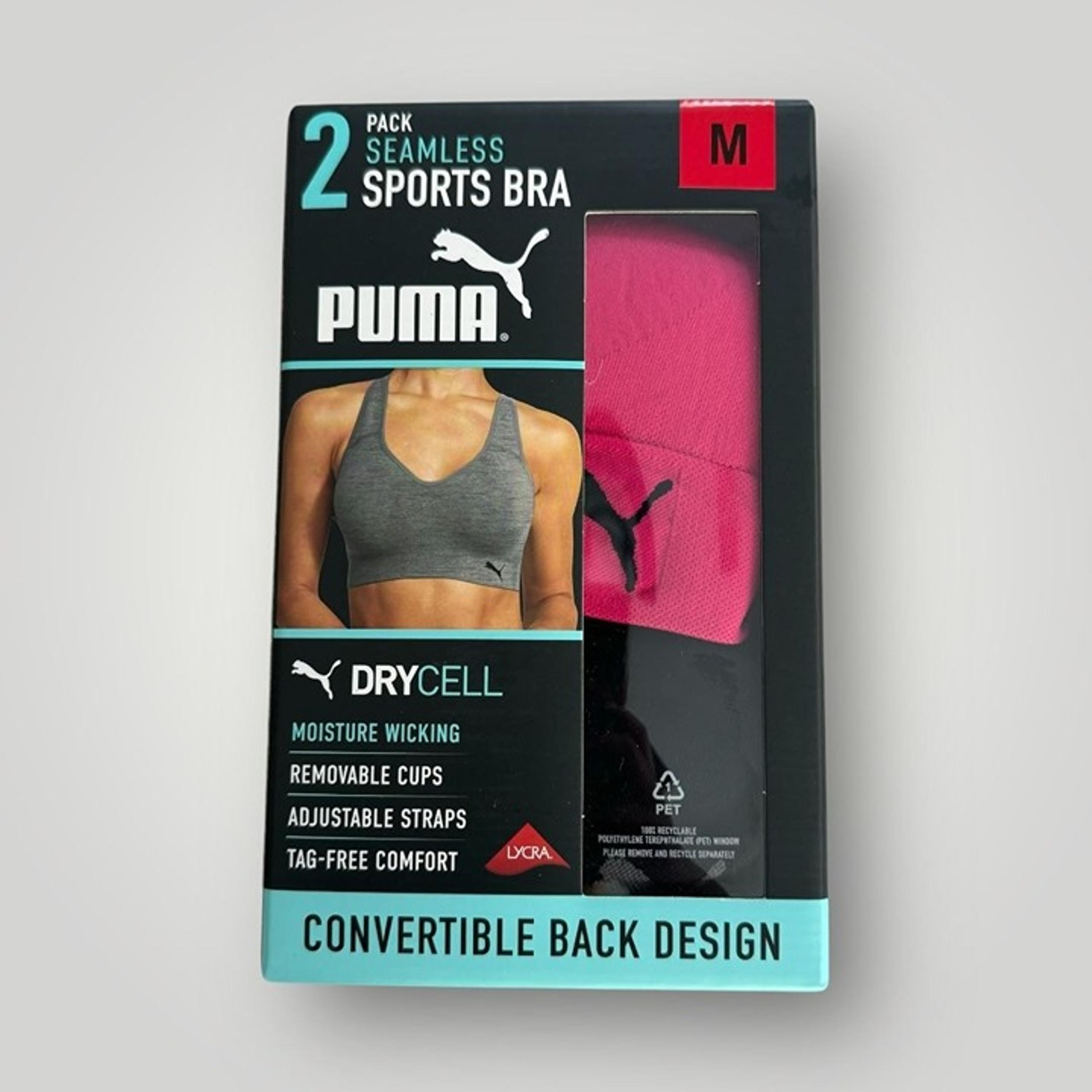 Puma Women's 2-Pack Seamless Sports Bra Medium