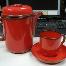 SetFlame by THOMAS - Coffee Pot W/ Lid And Flat Cup & Saucer Set