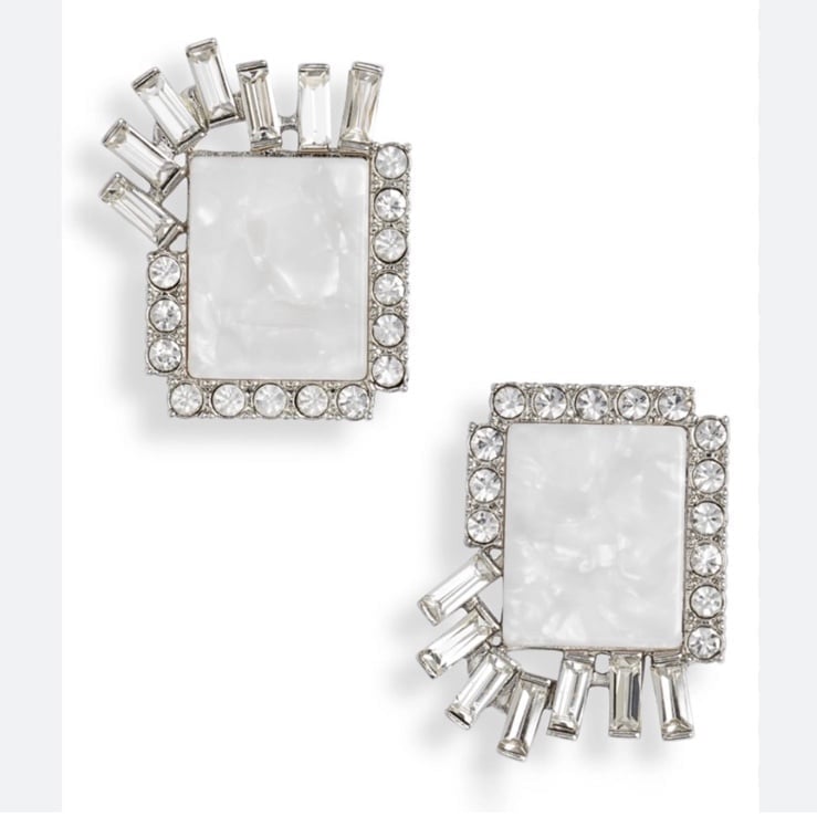 Lele Sadoughi Rectangle Mother-of-pearl Earrings