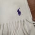 Polo Ralph Lauren Cashmere Wool Cream Fringe Scarf W/ Purple Pony 183 CM X 50 CM
