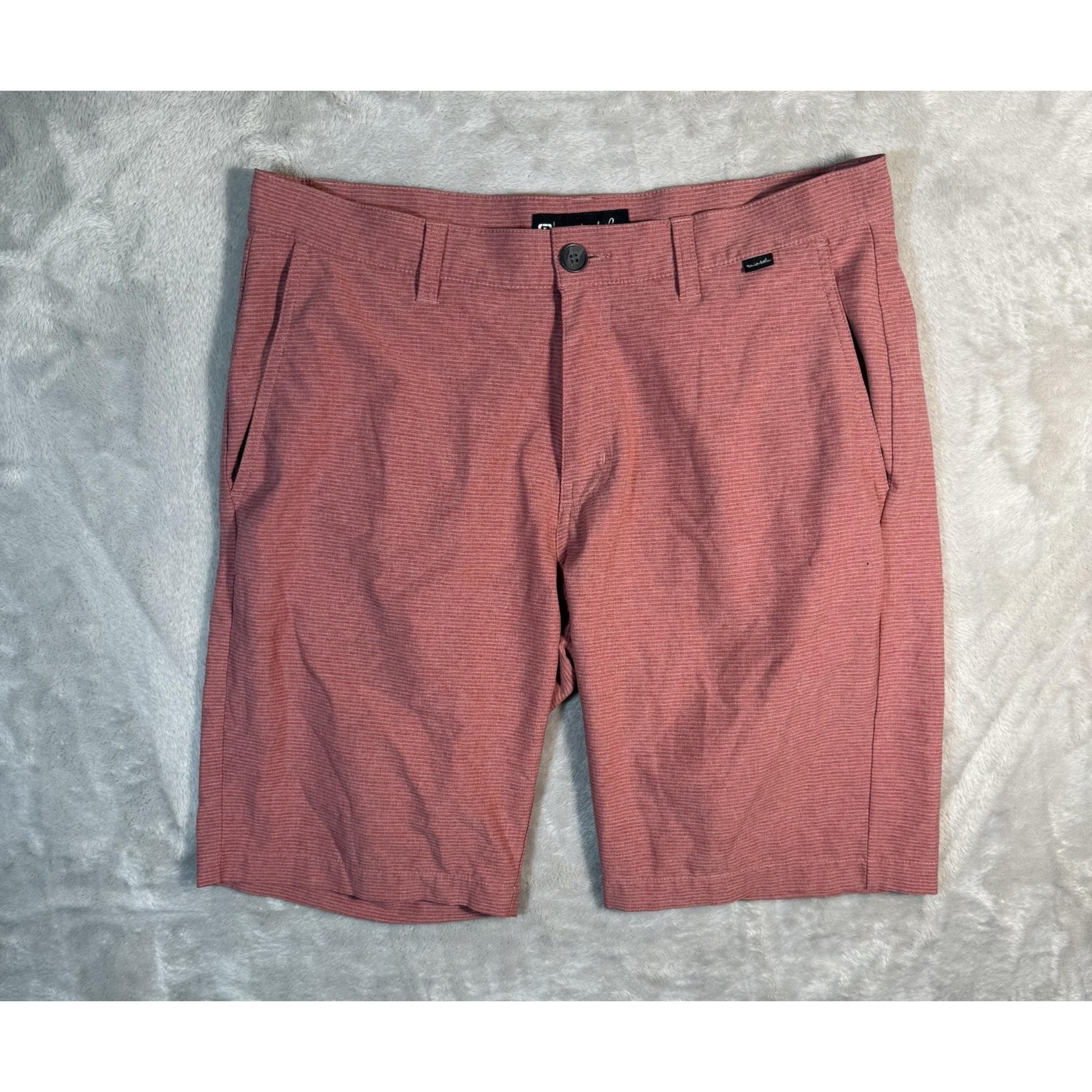 Travis Mathew Shorts Mens 34 Red Golf Performance Stretch Casual Beach Chino